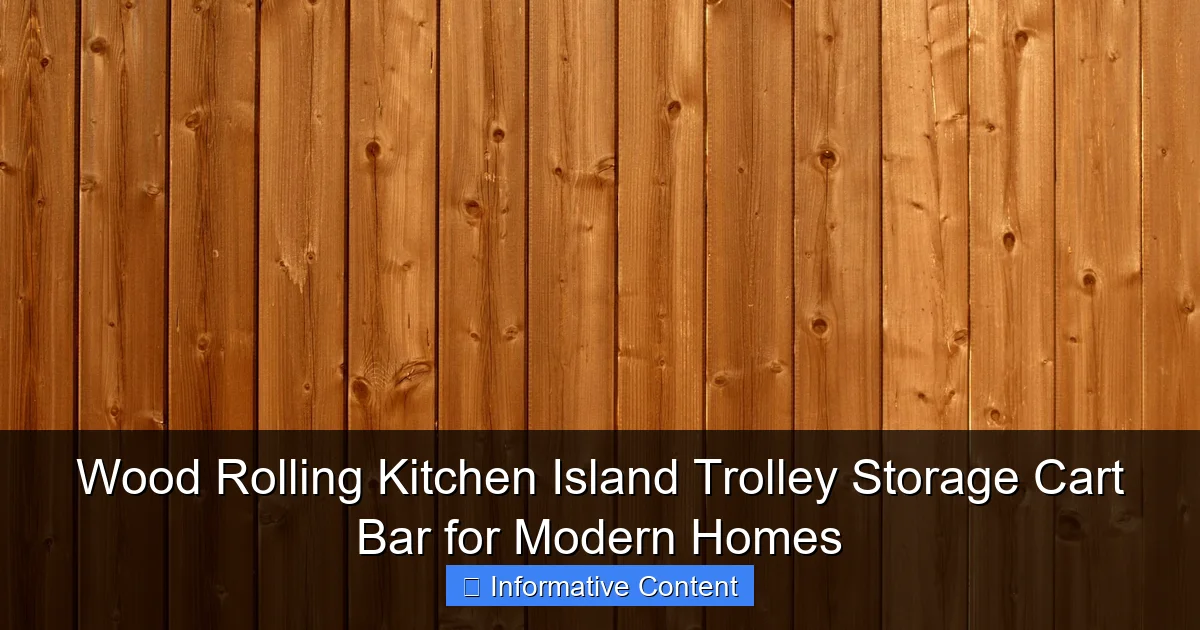 Wood Rolling Kitchen Island Trolley Storage Cart Bar for Modern Homes