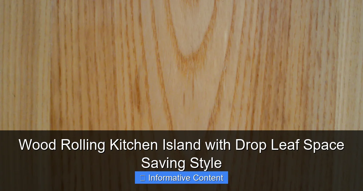 Wood Rolling Kitchen Island with Drop Leaf Space Saving Style