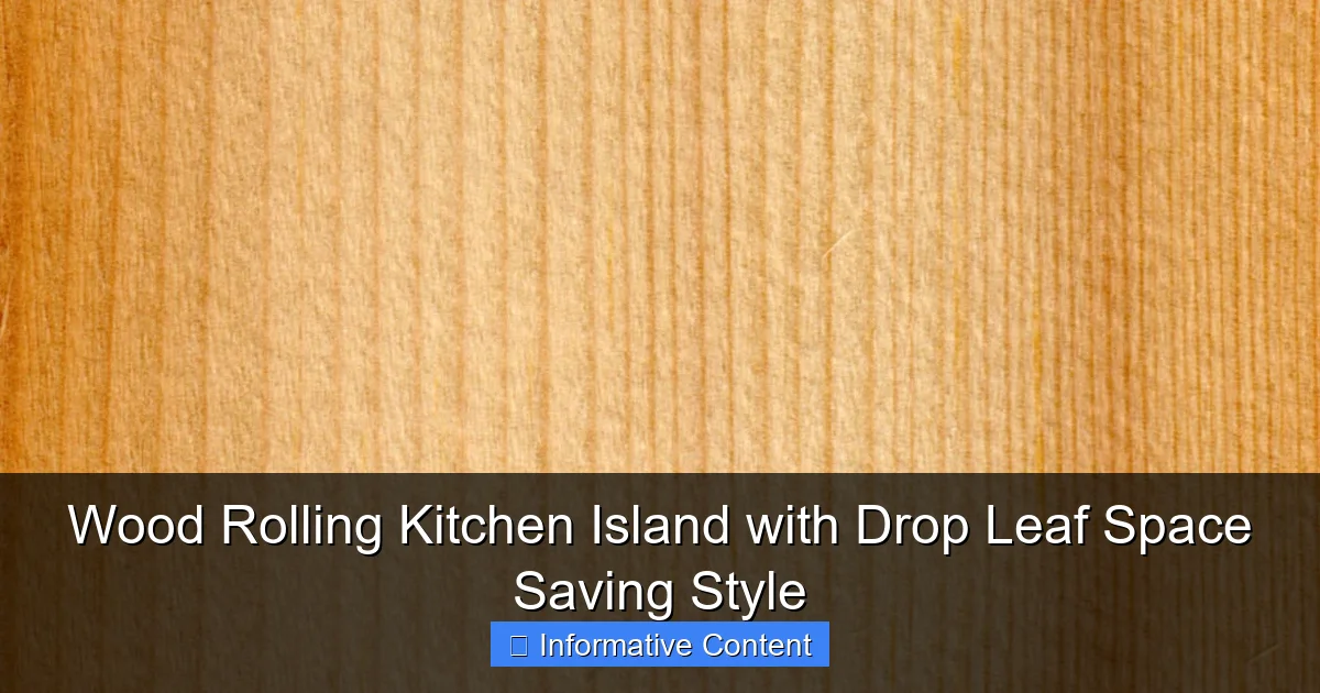 Wood Rolling Kitchen Island with Drop Leaf Space Saving Style